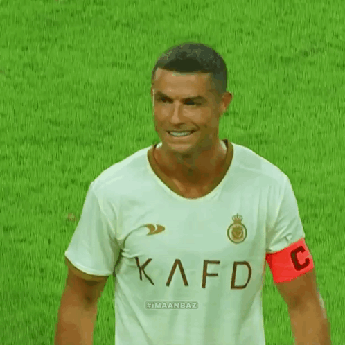 Ronaldo Al Nassr Points Behind Smiling GIF