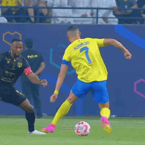 Ronaldo Al Nassr Taking The Ball From Opponent GIF