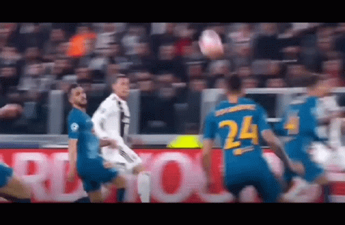 Ronaldo Bicycle Kick Head Goal GIF