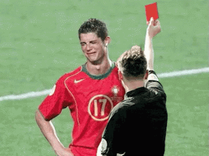 Ronaldo Crying At Red Card GIF