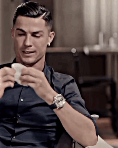 Ronaldo Crying In An Interview GIF