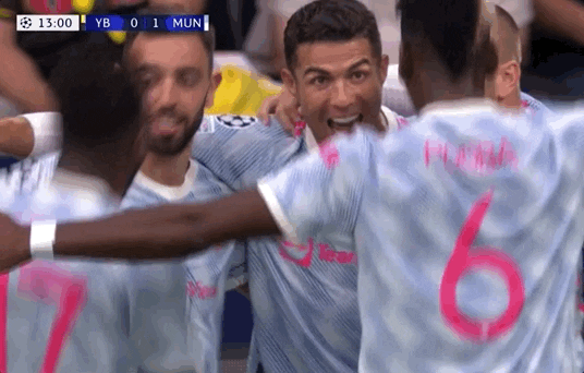 Ronaldo Free Kick Group Hug GIF