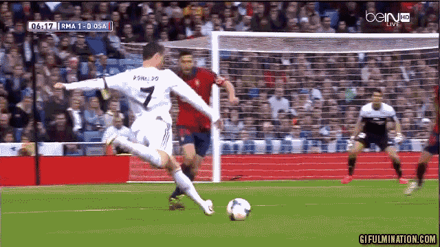 Ronaldo Free Kick On Net GIF