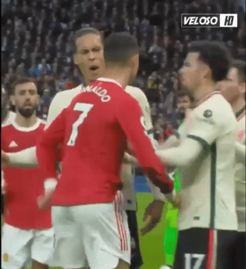 Ronaldo Getting Shoved GIF