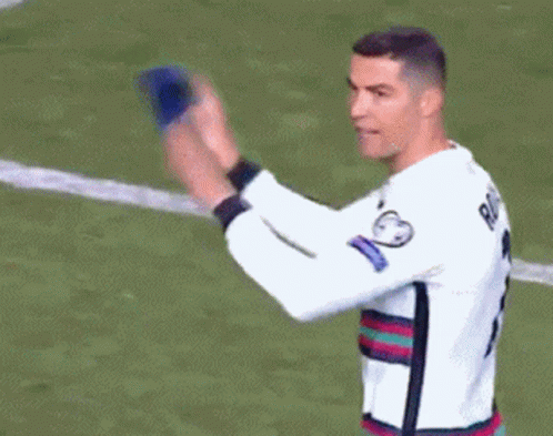 Ronaldo Goal Throws Captains Armband GIF