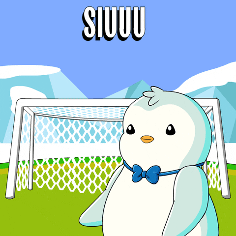 Ronaldo Siu Pudgy Penguin Winning Jump GIF