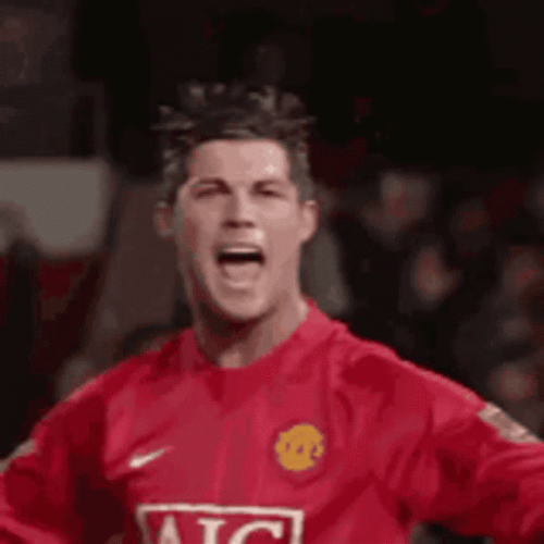 Ronaldo Wet Shouting Celebration GIF