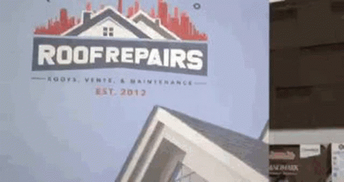 Roof Repairs Sign With House GIF