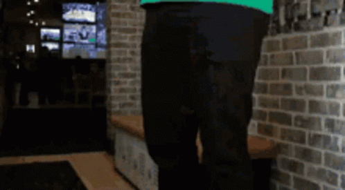 Room With Brick Wall And Green Light GIF