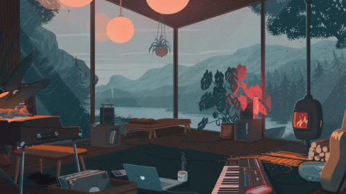 Room With Laptop and Keyboard