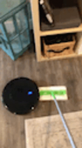 Roomba Irobot Vacuum Cleaner Versus Ordinary Mop GIF