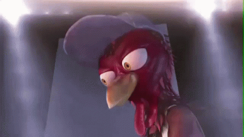 Mad Rooster Shooting Gun Animation GIF