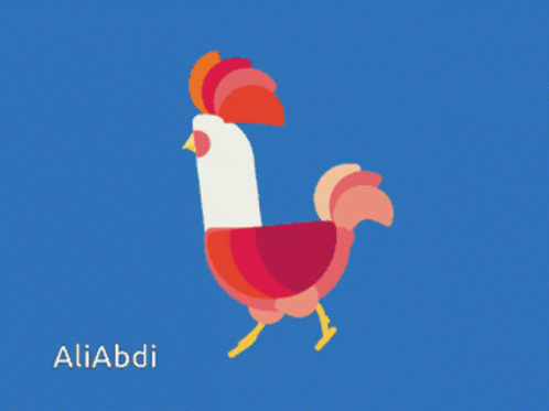 Rooster Strolling Animated Clip GIF