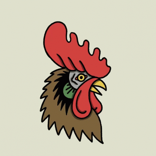 Rooster Crocking Mobile Artwork GIF