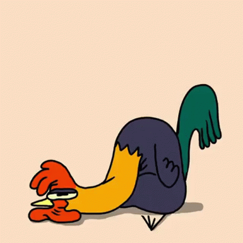 Sleepy Rooster Waking Up Cartoon GIF
