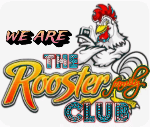 Rooster Club Logo Rooster Holding Phone GIF
