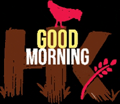 Rooster Crowing Calligraphy Good Morning GIF