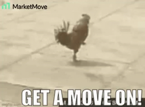 Rooster Walking Saying Get a Move On