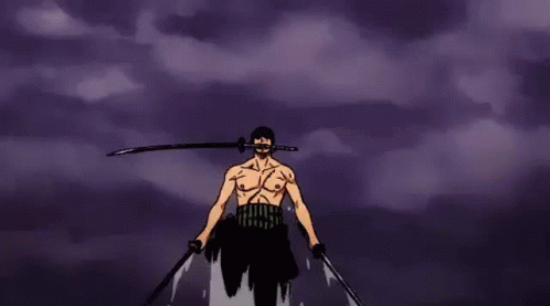 Roronoa Zoro Jumping With Swords GIF