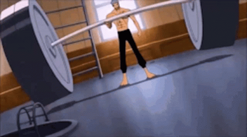 Roronoa Zoro Lifting Massive Weights GIF