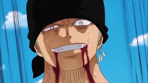 Roronoa Zoro With Bleeding Mouth GIF