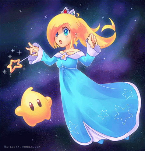 Rosalina And Luma Floating In Outer Space GIF