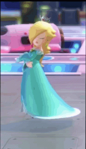 Rosalina Floating Long Blue Gown GIF