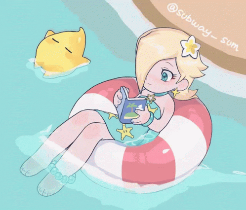 Rosalina Reading Water Floaters GIF