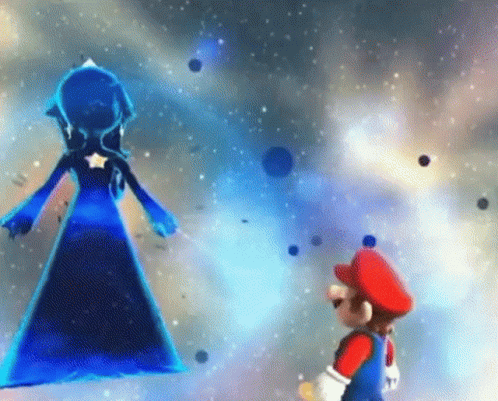 Rosalina Transforming Shocked Super Mario GIF