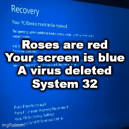 Roses Are Red Your Screen Is Blue Virus Deleted System 32 GIF