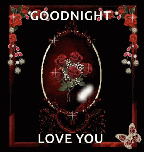 Roses in a Frame Saying Goodnight Love You