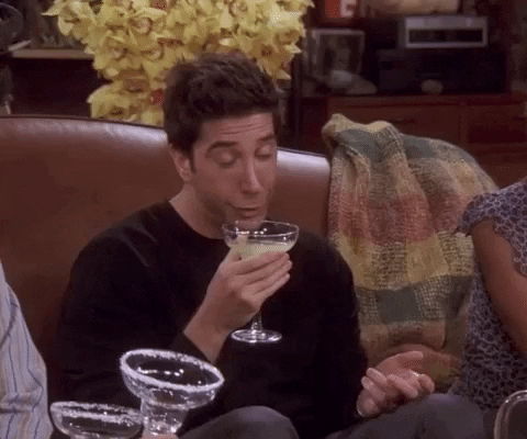 Ross Geller Sipping Margarita GIF