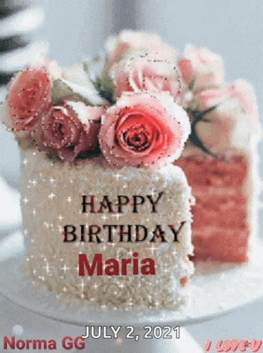Rosy Birthday Cake Happy Birthday Mary GIF