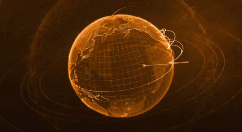 Rotating Abstract Golden Globe GIF