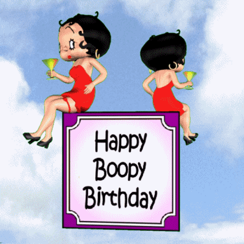Rotating Betty Boop Birthday Celebration GIF