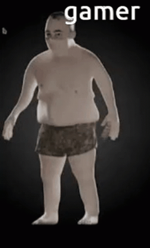 Rotating Fat Guy Gamer GIF
