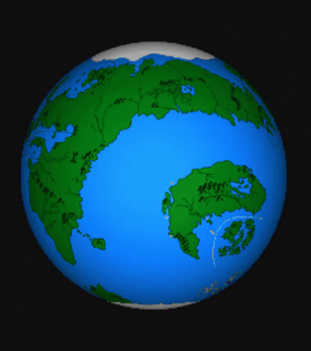 Rotating Globe Showing Poles GIF