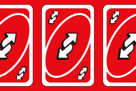 Rotating Multicolored Uno Reverse Card GIF