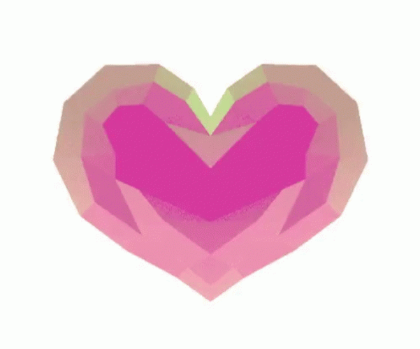 Rotating Pink Animated Heart Like Diamond GIF
