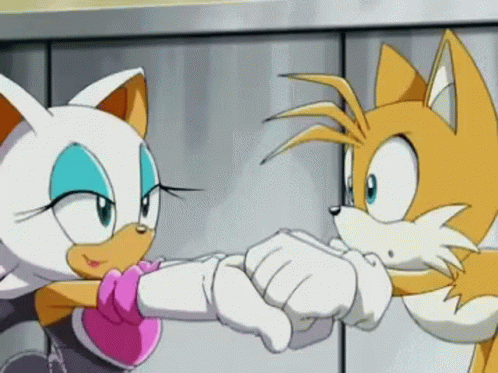 Rouge the Bat and Tails the Fox Shaking Hands