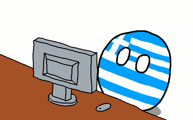 Round Character Representing Greece Flag GIF