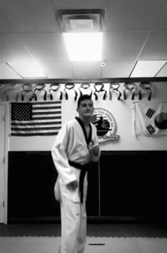Roundhouse Kick Taekwondo Practice GIF