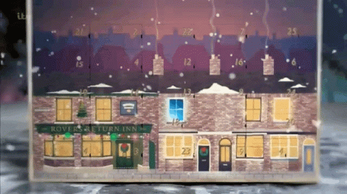 Rovers Return Inn Christmas Advent Calendar With Snow Falling