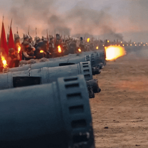 Row Of Cannons Numbered 1 To 12 GIF