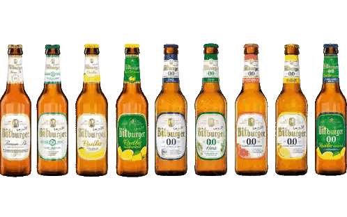 Row Of Flavored Beer Bottles