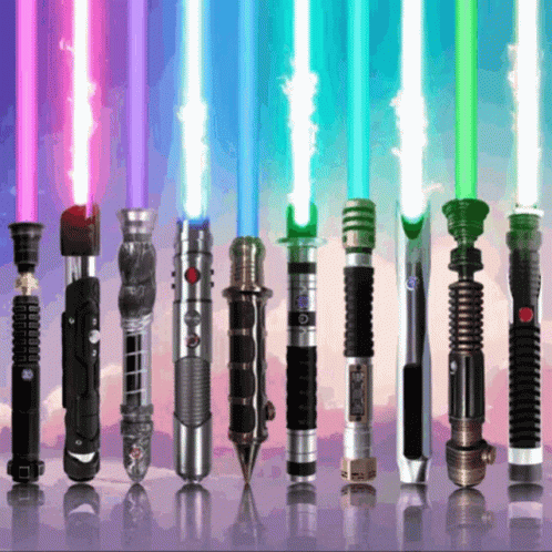 Row of Lightsabers Lined Up