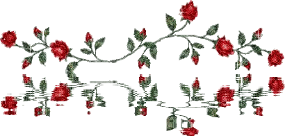 Row of Red Roses with Green Leaves