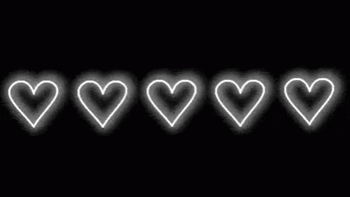 Row Of White Hearts GIF