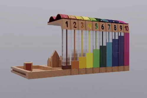 Row of Wooden Blocks With Numbers 1 to 10