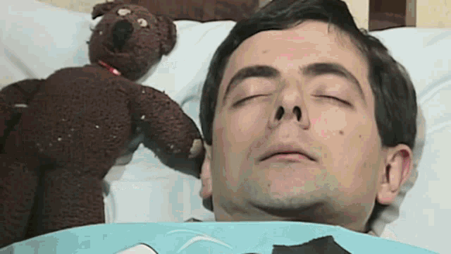 Rowan Atkinson As Mr. Bean Sleeping GIF